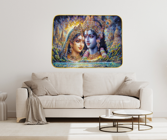 Radha Krishna Premium Quality Wall Photo Frame Size 9x12 Landscape