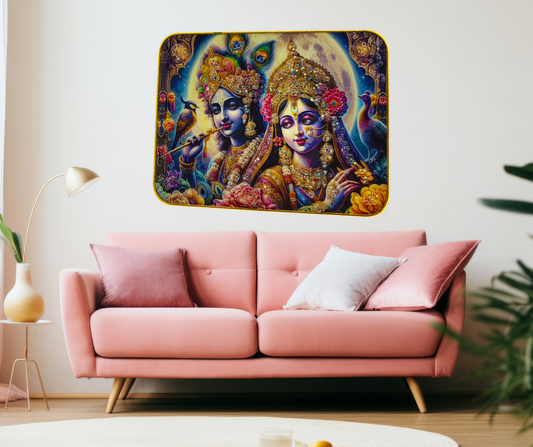 Radha Krishna Premium Quality Wall Photo Frame Size 9x12 Landscape