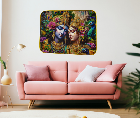 Radha Krishna Premium Quality Wall Photo Frame Size 9x12 Landscape