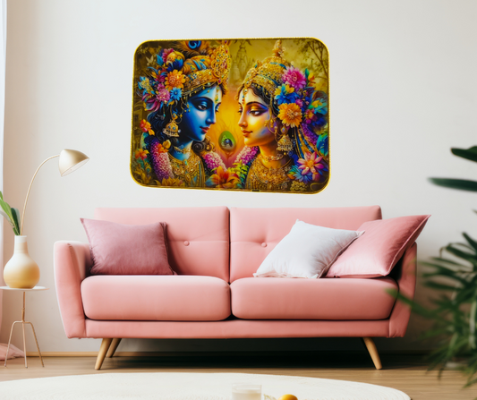 Radha Krishna Premium Quality Wall Photo Frame Size 9x12 Landscape