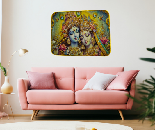 Radha Krishna Premium Quality Wall Photo Frame Size 9x12 Landscape